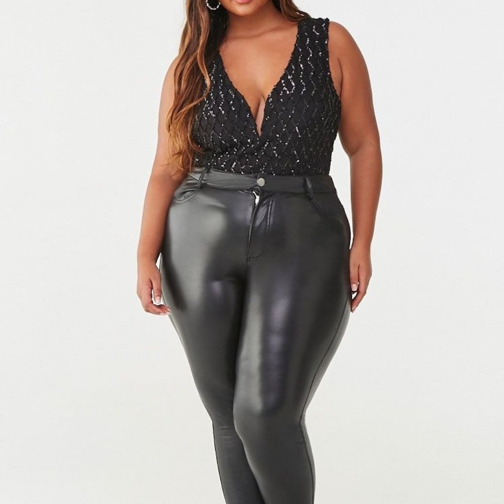 Plus Size Sequin Bodysuit - Size 2X